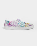 Dreamscape | White Rainbow Women's Slip-On Canvas Shoe - Katrynthia Law