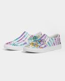 Dreamscape | White Rainbow Women's Slip-On Canvas Shoe - Katrynthia Law
