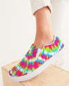 Tie Dye | Pink, Green, Blue, White Women's Slip-On Canvas Shoe - Katrynthia Law