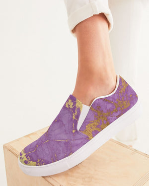 Ethereal | Purple Marble Women's Slip-On Canvas Shoe - Katrynthia Law