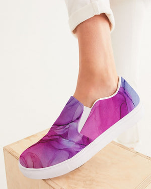 Ethereal | Pink Watercolor Women's Slip-On Canvas Shoe - Katrynthia Law