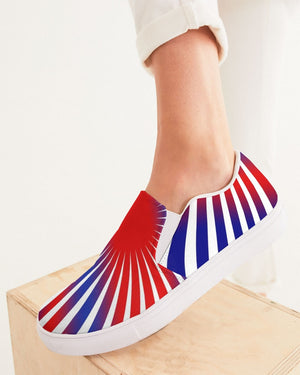 Chroma | Red White & Blue Women's Slip-On Canvas Shoe - Katrynthia Law
