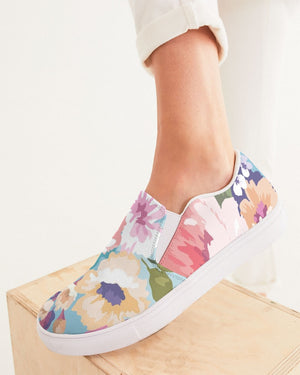 Floral | Watercolor Blossoms Women's Slip-On Canvas Shoe - Katrynthia Law