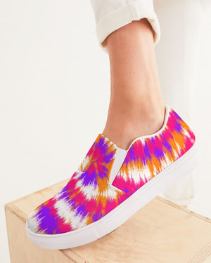 Tie Dye | Purple, Pink, Orange, White Women's Slip-On Canvas Shoe - Katrynthia Law