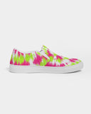 Tie Dye | Pink, Green, White Women's Slip-On Canvas Shoe - Katrynthia Law